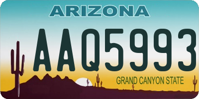 AZ license plate AAQ5993
