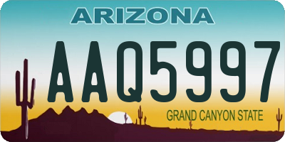 AZ license plate AAQ5997
