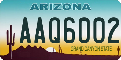 AZ license plate AAQ6002