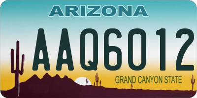AZ license plate AAQ6012