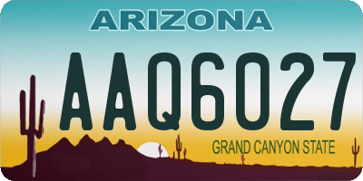 AZ license plate AAQ6027