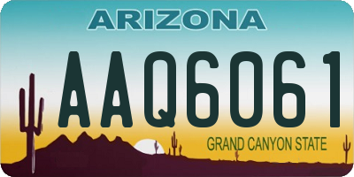 AZ license plate AAQ6061