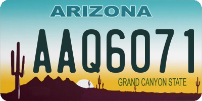 AZ license plate AAQ6071