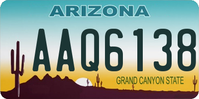 AZ license plate AAQ6138