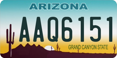 AZ license plate AAQ6151