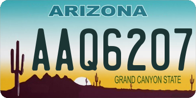 AZ license plate AAQ6207