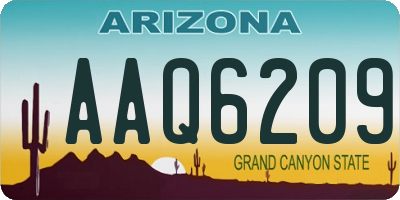 AZ license plate AAQ6209