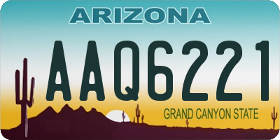 AZ license plate AAQ6221