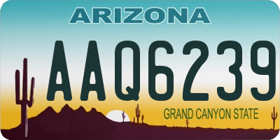 AZ license plate AAQ6239