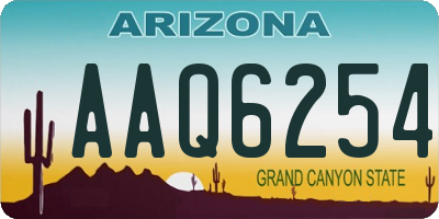 AZ license plate AAQ6254