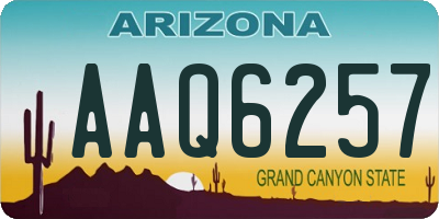 AZ license plate AAQ6257