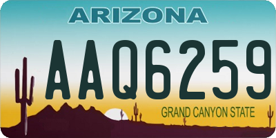 AZ license plate AAQ6259