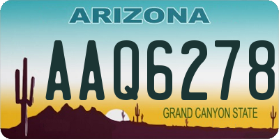 AZ license plate AAQ6278