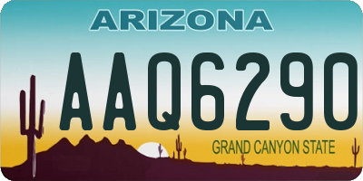 AZ license plate AAQ6290