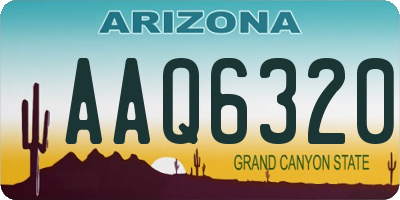 AZ license plate AAQ6320