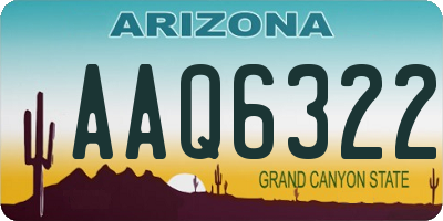 AZ license plate AAQ6322