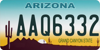 AZ license plate AAQ6332