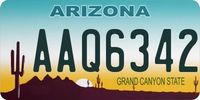 AZ license plate AAQ6342