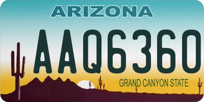 AZ license plate AAQ6360