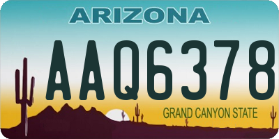 AZ license plate AAQ6378