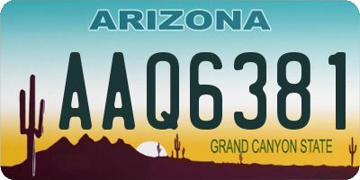 AZ license plate AAQ6381