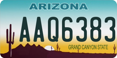 AZ license plate AAQ6383
