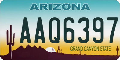 AZ license plate AAQ6397