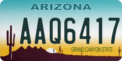 AZ license plate AAQ6417