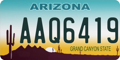 AZ license plate AAQ6419