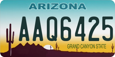 AZ license plate AAQ6425