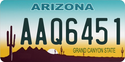 AZ license plate AAQ6451