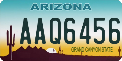 AZ license plate AAQ6456