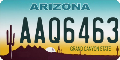 AZ license plate AAQ6463