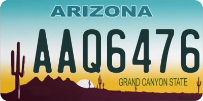 AZ license plate AAQ6476