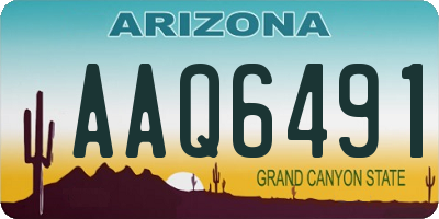 AZ license plate AAQ6491