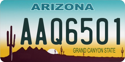 AZ license plate AAQ6501