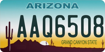 AZ license plate AAQ6508