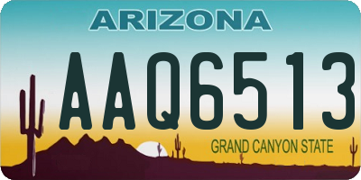 AZ license plate AAQ6513