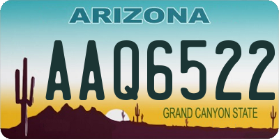 AZ license plate AAQ6522