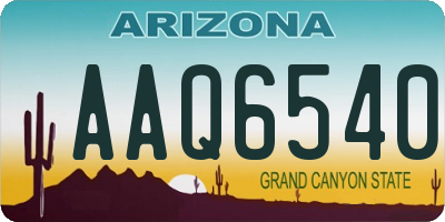 AZ license plate AAQ6540