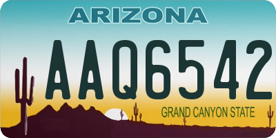 AZ license plate AAQ6542