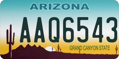 AZ license plate AAQ6543