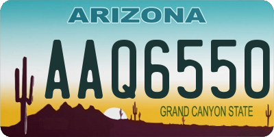 AZ license plate AAQ6550
