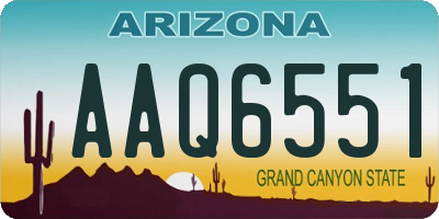 AZ license plate AAQ6551