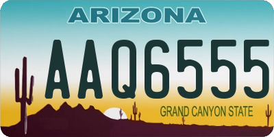 AZ license plate AAQ6555