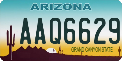 AZ license plate AAQ6629