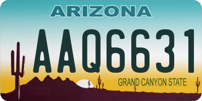 AZ license plate AAQ6631