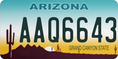 AZ license plate AAQ6643