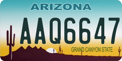 AZ license plate AAQ6647