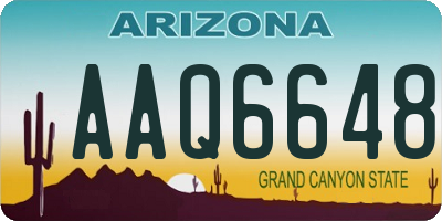 AZ license plate AAQ6648